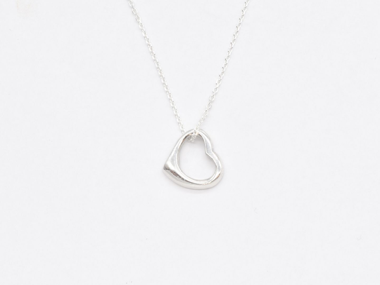 Gold Heart Necklace - Open Heart Pendant, Heart Charm Pendant