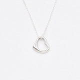 Gold Heart Necklace - Open Heart Pendant, Heart Charm Pendant