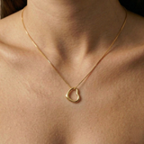 Elegant Gold Heart Necklace with Open Heart Pendant, crafted from 18k Gold Vermeil. Perfect for daily wear and gifting.