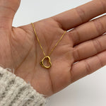 Stunning Gold Heart Necklace with a delicate Open Heart Pendant, designed in 18k Gold Vermeil. A lovely gift for any occasion.