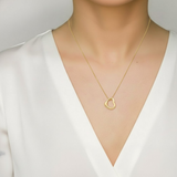 Elegant Gold Heart Necklace with Open Heart Pendant, crafted from 18k Gold Vermeil. Perfect for daily wear and gifting.