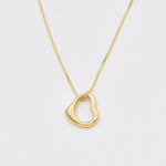 Gold Heart Necklace - Open Heart Pendant, Heart Charm Pendant made in 18k Gold Vermeil. Ideal for everyday wear and perfect for birthday gifting and special occasions.