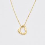 Gold Heart Necklace - Open Heart Pendant, Heart Charm Pendant made in 18k Gold Vermeil. Ideal for everyday wear and perfect for birthday gifting and special occasions.