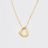 Gold Heart Necklace - Open Heart Pendant, Heart Charm Pendant made in 18k Gold Vermeil. Ideal for everyday wear and perfect for birthday gifting and special occasions.