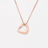 Gold Heart Necklace - Open Heart Pendant, Heart Charm Pendant