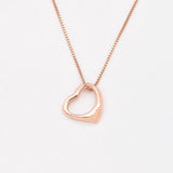 Gold Heart Necklace - Open Heart Pendant, Heart Charm Pendant