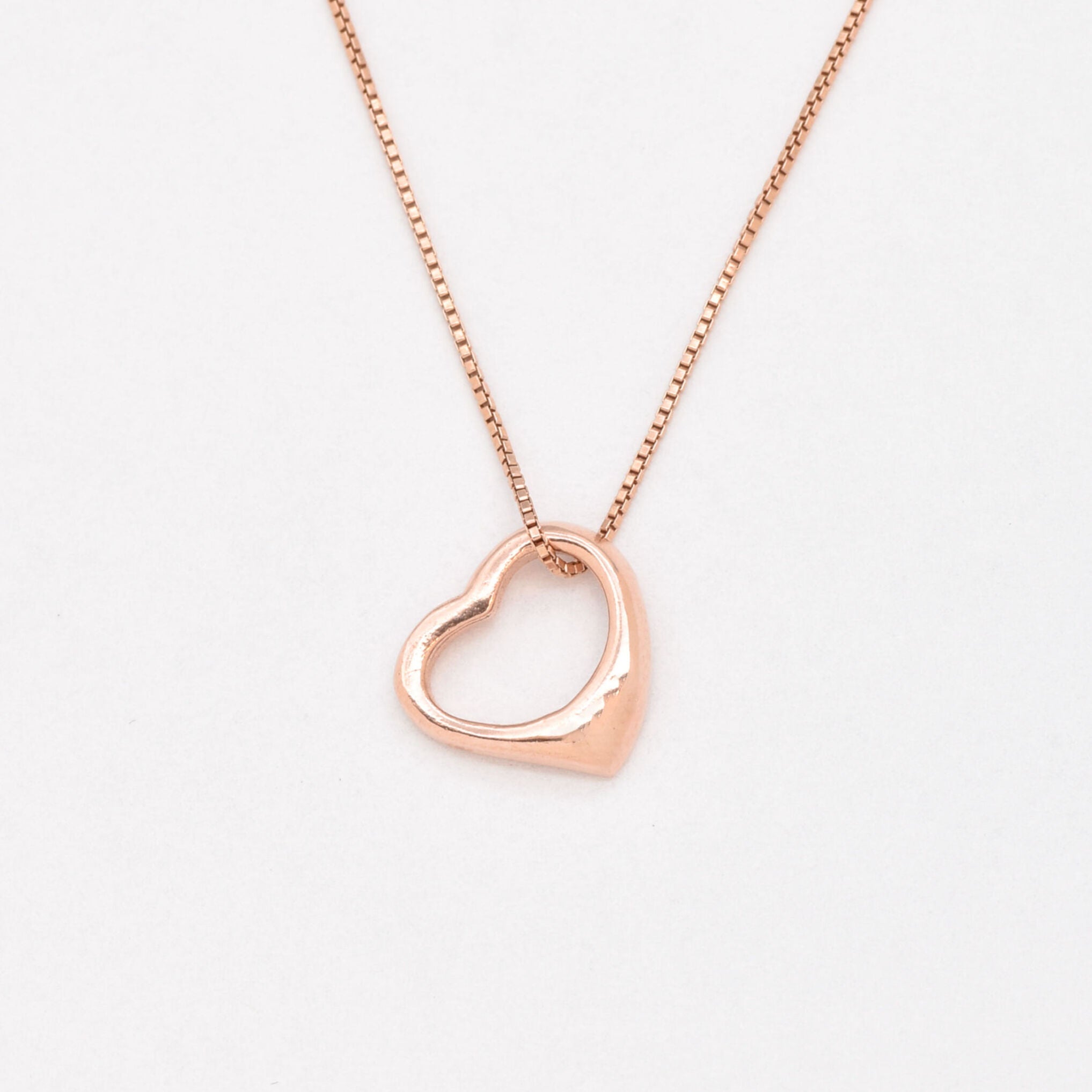 Gold Heart Necklace - Open Heart Pendant, Heart Charm Pendant