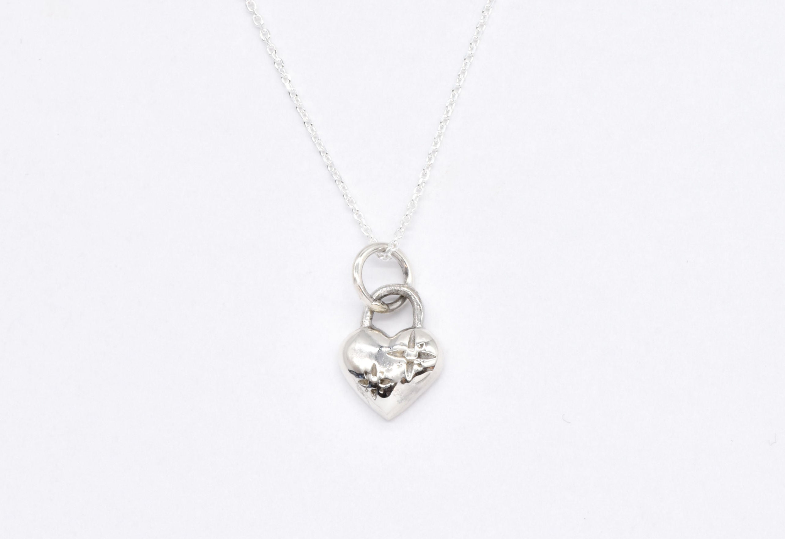 Gold Heart Pendant - Heart Lock Necklace - Dainty Love Pendant