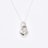 Gold Heart Pendant - Heart Lock Necklace - Dainty Love Pendant