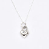 Gold Heart Pendant - Heart Lock Necklace - Dainty Love Pendant