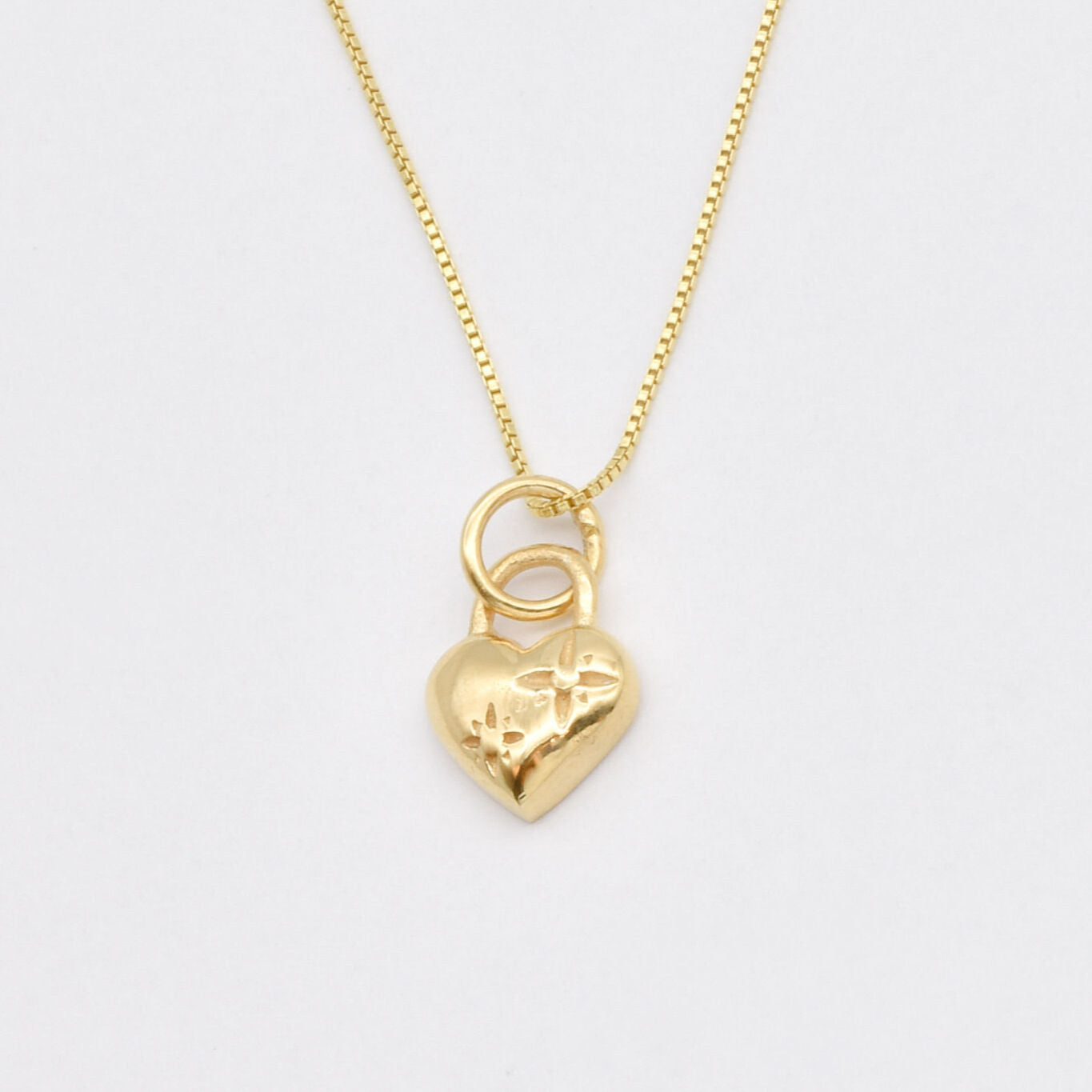 Gold Heart Pendant - Heart Lock Necklace, Gold Love Pendant made in 18k Gold Vermeil. Ideal for everyday wear and perfect for birthday gifting and special occasions.