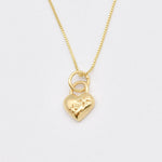 Gold Heart Pendant - Heart Lock Necklace, Gold Love Pendant made in 18k Gold Vermeil. Ideal for everyday wear and perfect for birthday gifting and special occasions.