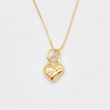 Gold Heart Pendant - Heart Lock Necklace, Gold Love Pendant made in 18k Gold Vermeil. Ideal for everyday wear and perfect for birthday gifting and special occasions.