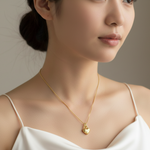 Gold Heart Pendant Necklace featuring a charming heart lock design, perfect for daily wear and special celebrations.