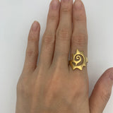 Gold Swirl Sun Ring - Large Sun Ring, Spiral Sun Ring