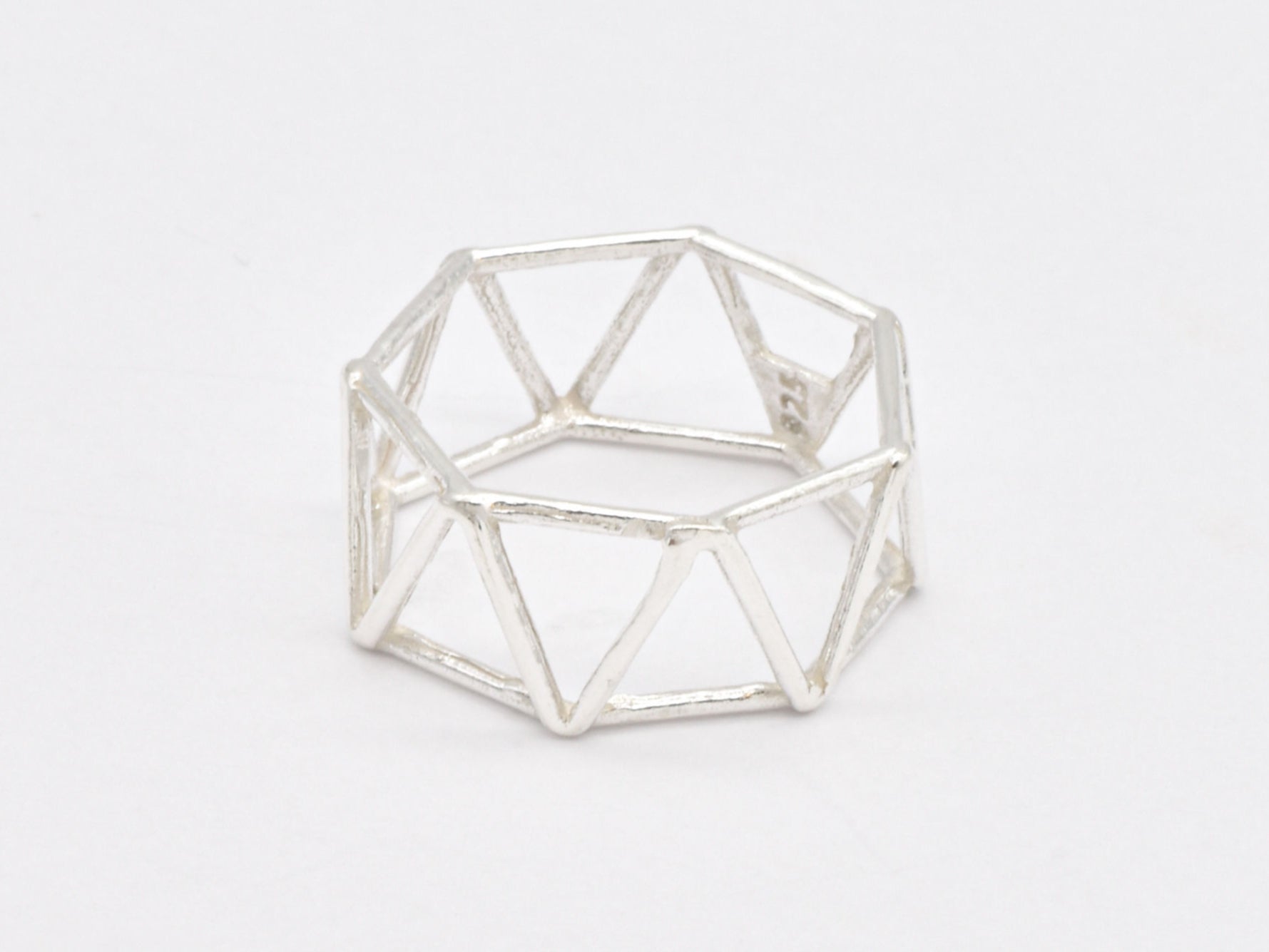 Silver Triangle Ring - Geometric Triangle Ring, Minimalist Triangle Ri ...