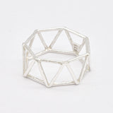 Gold Triangle Ring - Geometric Triangular Ring - Vintage Pattern Ring
