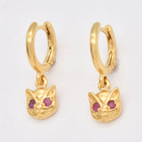 Natural Ruby Earrings made in 18k Gold Vermeil with Round Natural Red Ruby in Prong setting, July Birthstone gift idea, symbolizes nobility, purity, and passion, ideal for everyday wear and perfect for birthday gifting and special occasions.