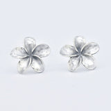 Gold Flower Earrings - Large Plumeria Studs - Hawaiian Summer Earrings