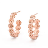 Gold Hoops Earrings - Gold Roses Earrings - Flower Hoop Earrings