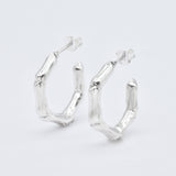 Bamboo Hoop Earrings - Gold Hoops - Wavy Hoop Earrings