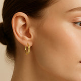 Bamboo Hoop Earrings - Gold Hoops - Wavy Hoop Earrings