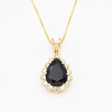 Black Onyx Pendant - Natural Onyx Necklace - Black Gemstone Pendant