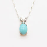 Turquoise Silver Necklace - Sleeping Beauty Turquoise - Blue Solitaire Pendant