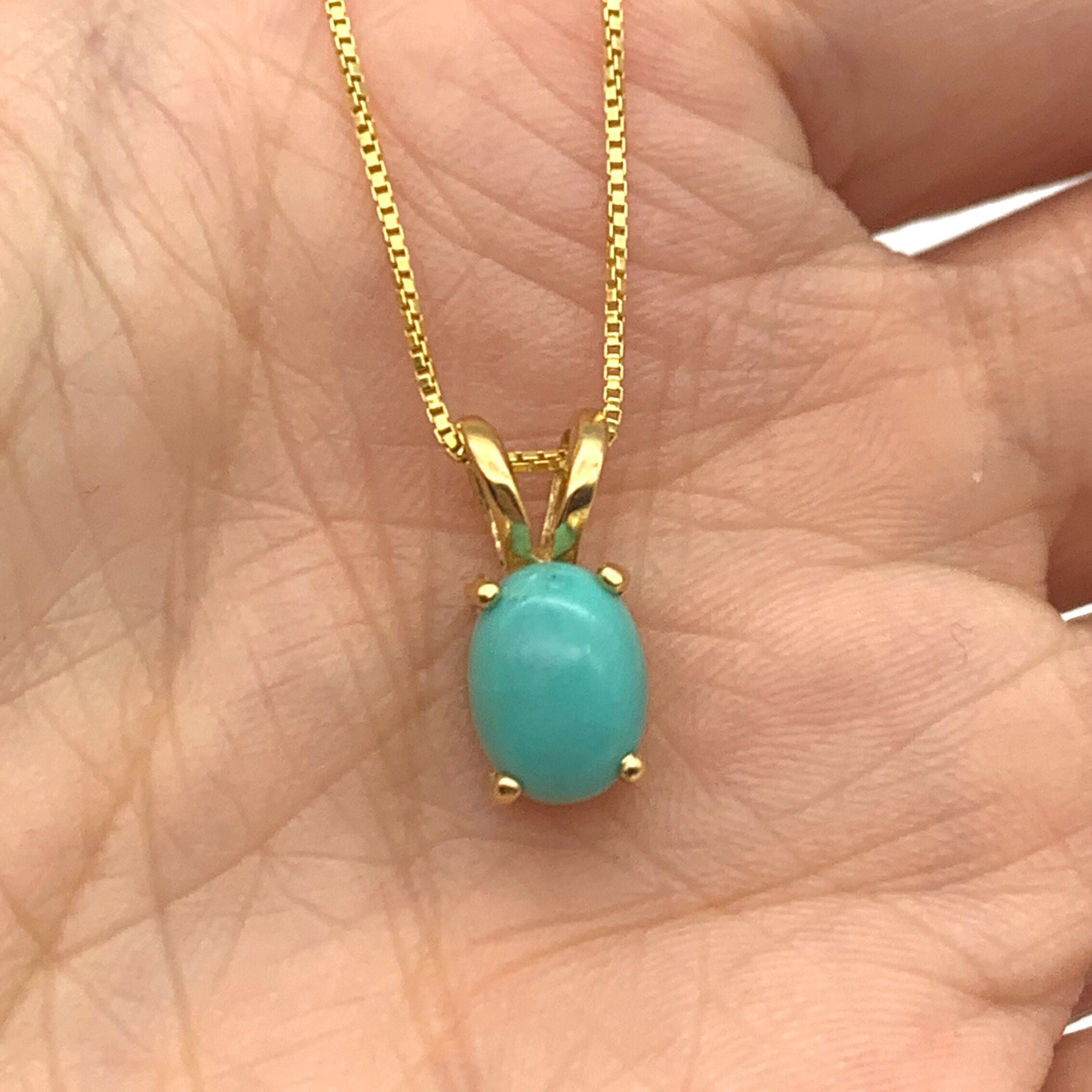 2828-P-0S-nTUR: Gold Vermeil 18k Natural Turquoise