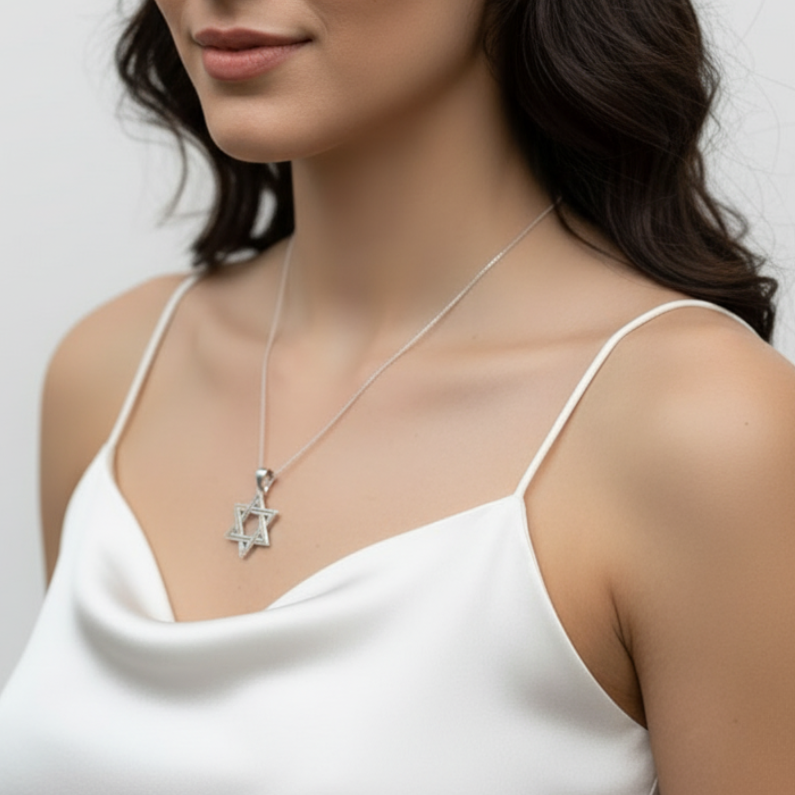 Star of David Pendant - Timeless Hexagram Necklace in 925 Sterling Silver, great for casual outfits and unforgettable gifts.