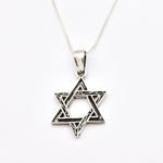 Star of David Pendant - Stylish Hexagram Necklace, Religious Silver Pendant made in 925 Sterling Silver. Ideal for everyday wear and perfect for birthday gifting and special occasions.
