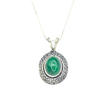 2901-P-0S-nMAL: Sterling Silver 925 Natural Malachite