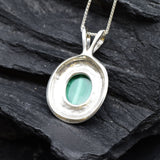 2901-P-0S-nMAL: Sterling Silver 925 Natural Malachite