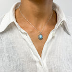 2901-P-0S-nLAR: Sterling Silver 925 Natural Larimar