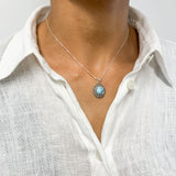2901-P-0S-nLAR: Sterling Silver 925 Natural Larimar