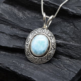 2901-P-0S-nLAR: Sterling Silver 925 Natural Larimar