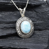 2901-P-0S-nLAR: Sterling Silver 925 Natural Larimar