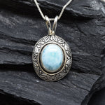 2901-P-0S-nLAR: Sterling Silver 925 Natural Larimar