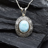2901-P-0S-nLAR: Sterling Silver 925 Natural Larimar