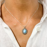 2901-P-0S-nLAR: Sterling Silver 925 Natural Larimar