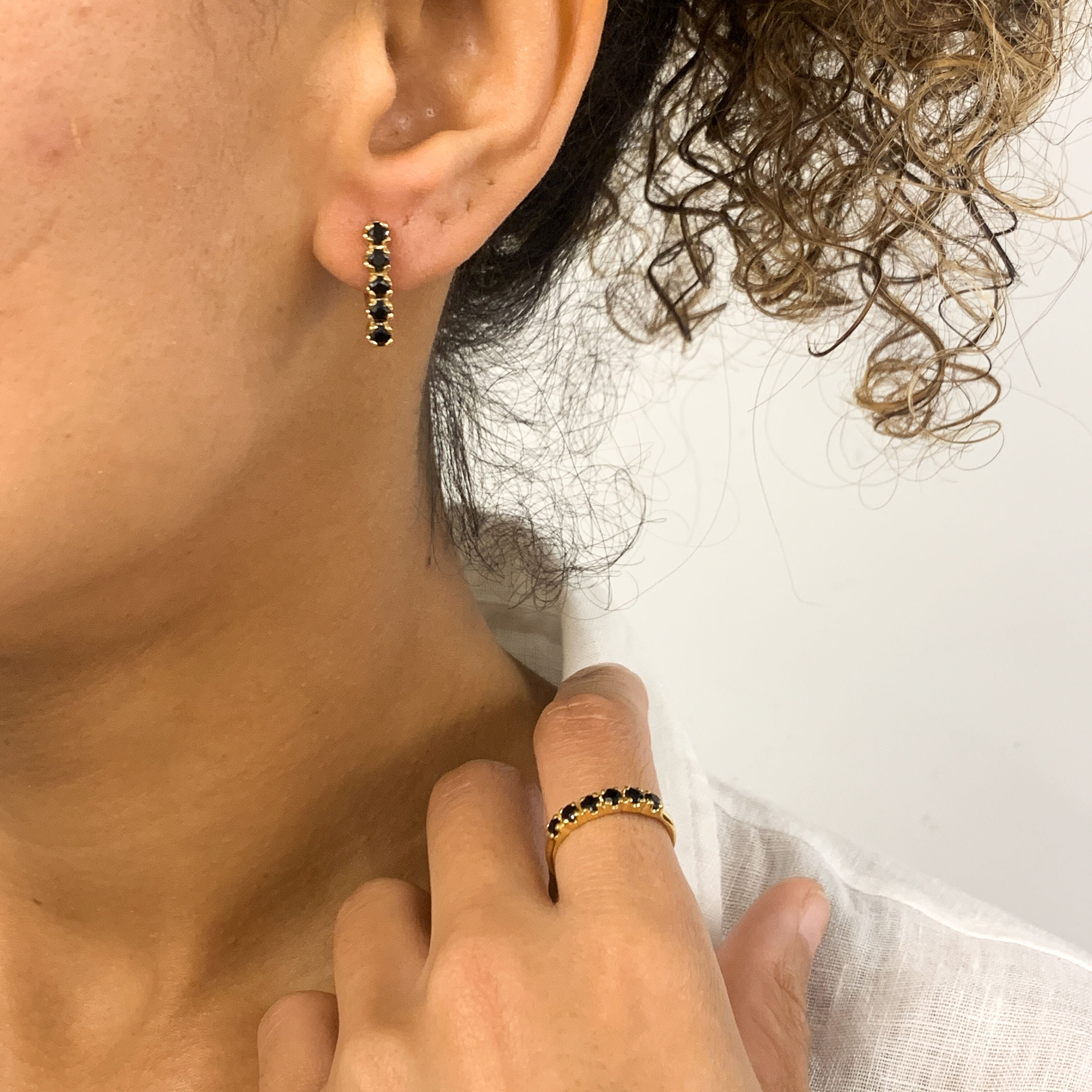 2587-E-nONY: Gold Vermeil 18k Natural Onyx