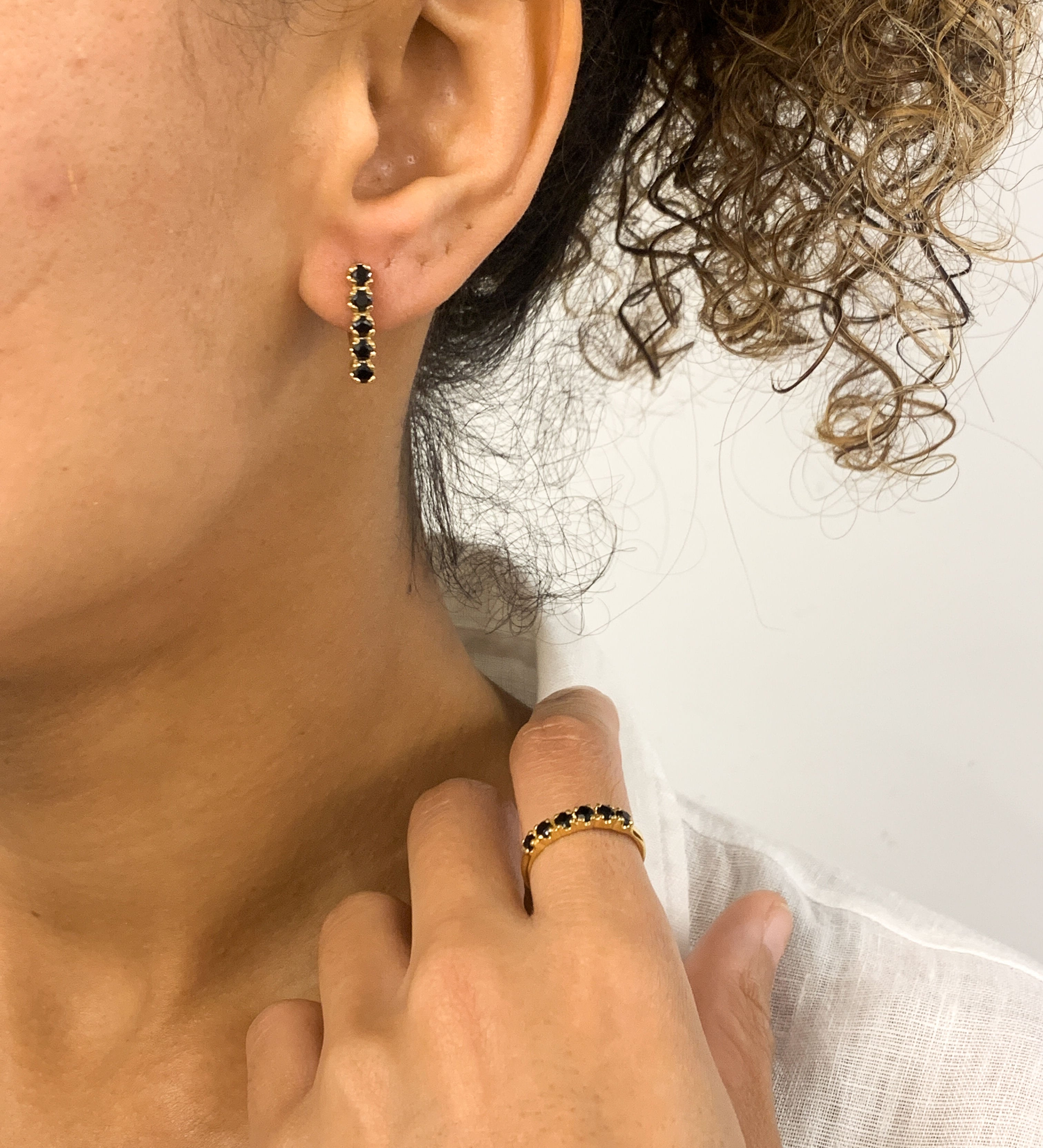 2587-E-nONY: Gold Vermeil 18k Natural Onyx