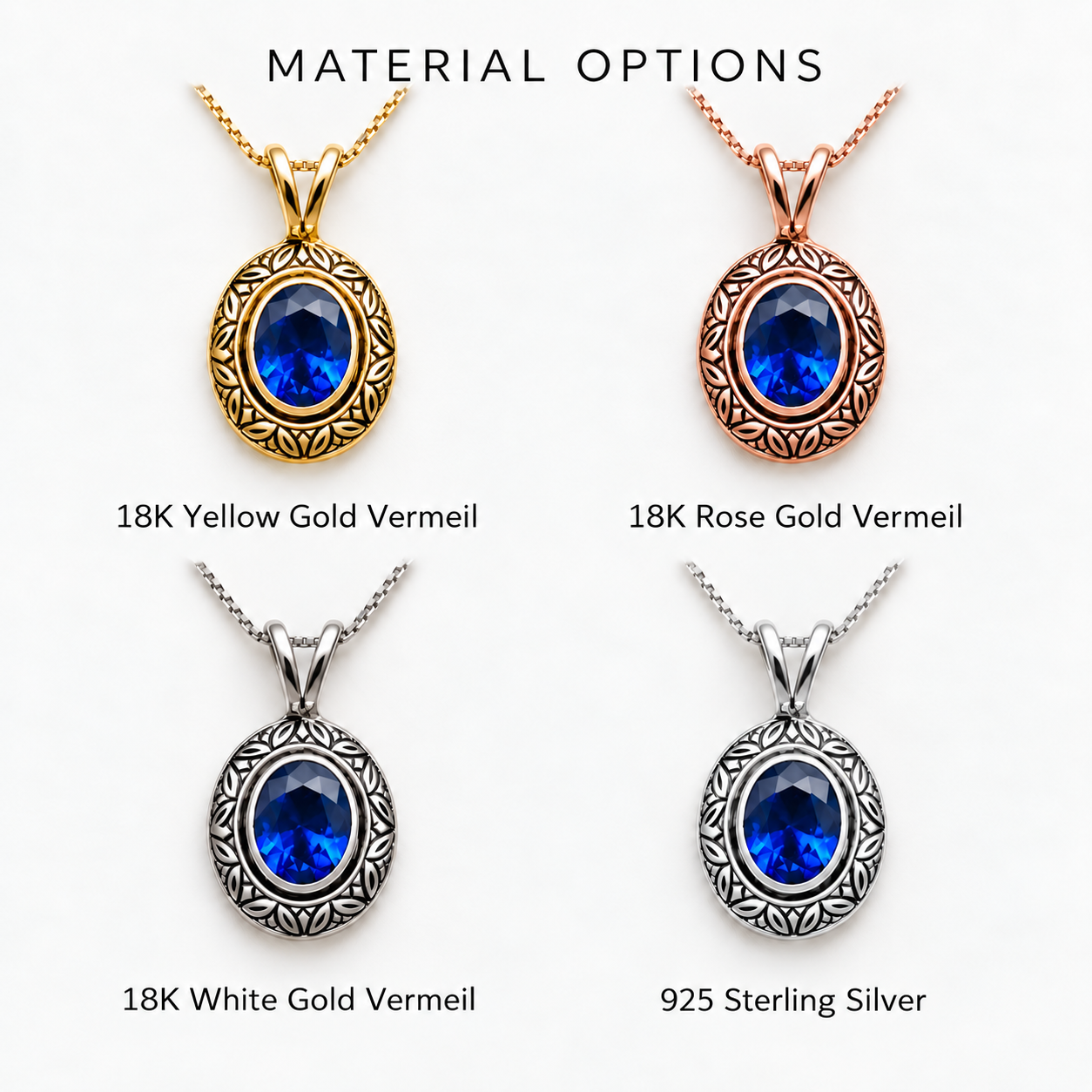 Beautiful Sapphire Pendant in 925 Sterling Silver, featuring a Baguette Blue Sapphire, symbolizes loyalty and ideal for daily elegance.