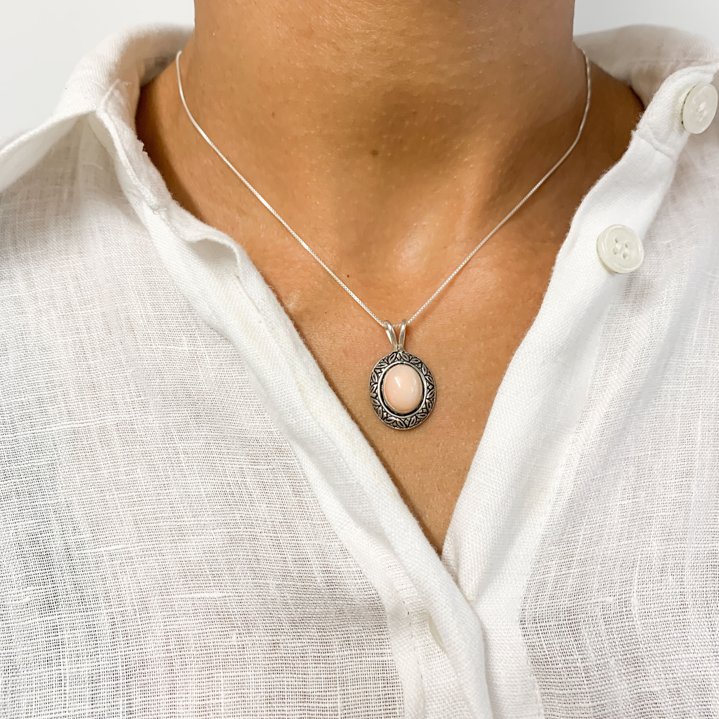 2901-P-nCOR: Sterling Silver 925 Natural Coral