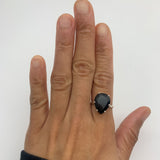 Black Teardrop Ring - Natural Onyx Ring, Large Statement Ring