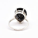 Black Teardrop Ring - Natural Onyx Ring, Large Statement Ring
