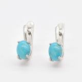 Turquoise Gold Earrings - Solitaire Studs, Genuine Turquoise Earrings, Long Studs Earrings