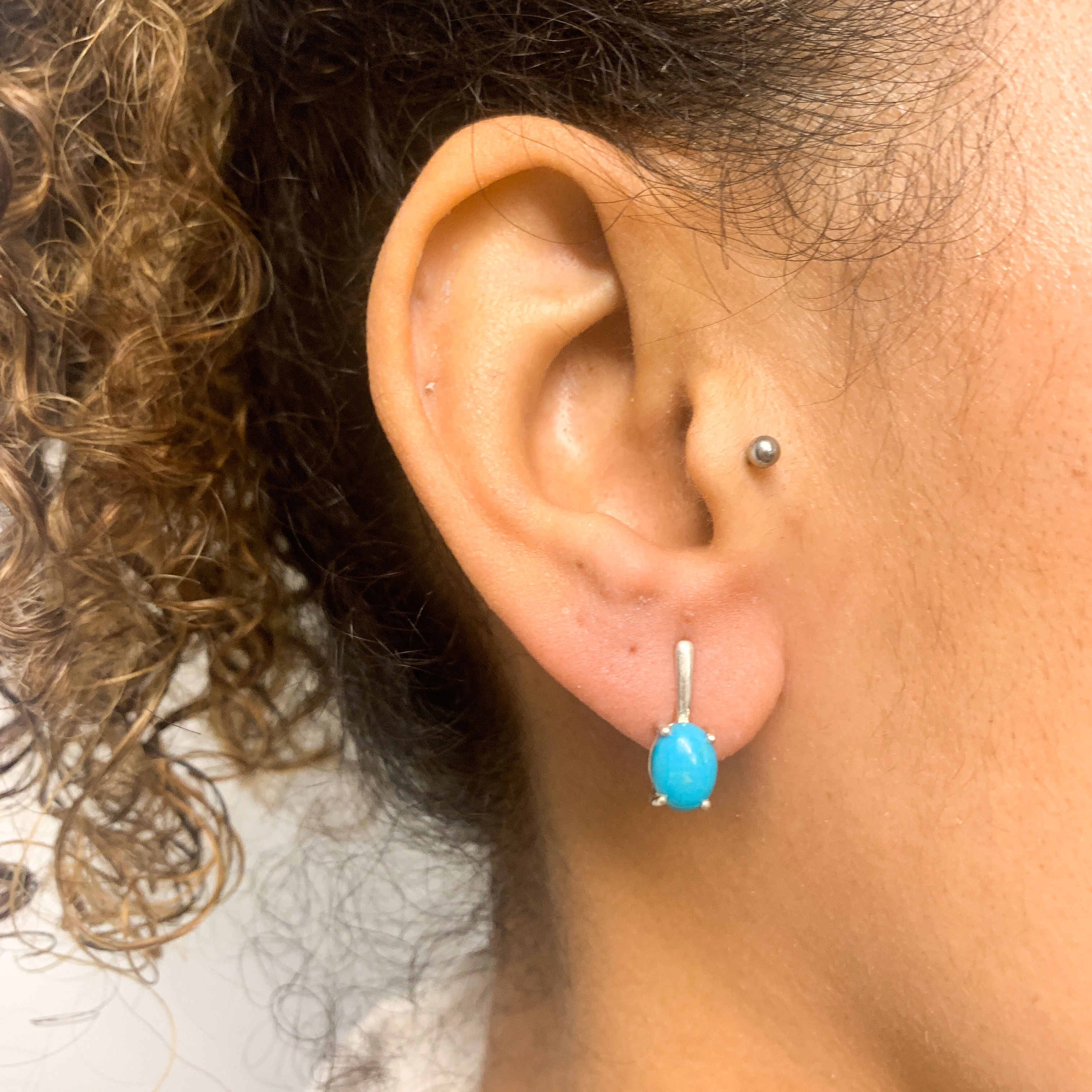 2828-E-nTUR: Sterling Silver 925 Natural Turquoise