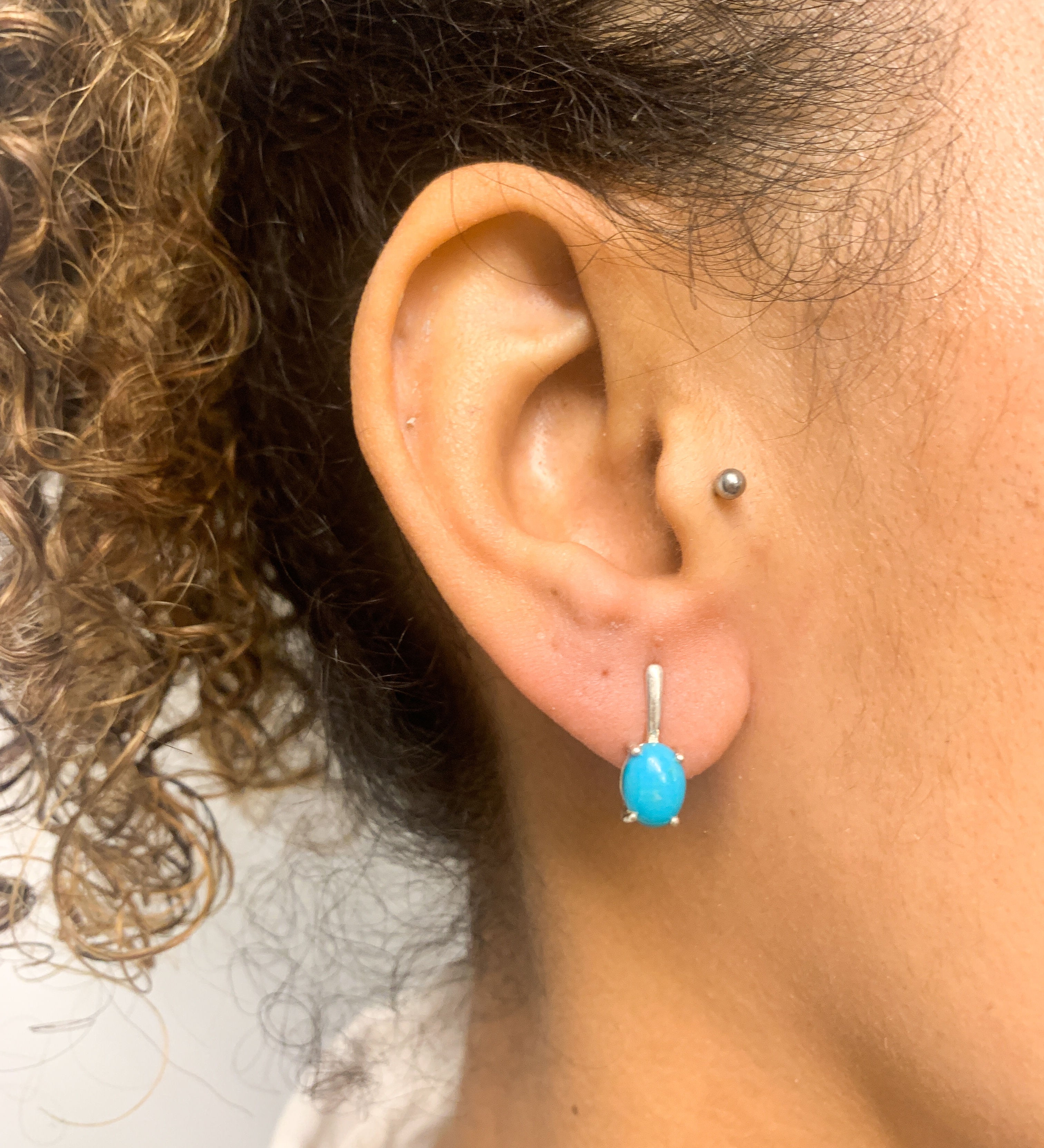 2828-E-nTUR: Sterling Silver 925 Natural Turquoise