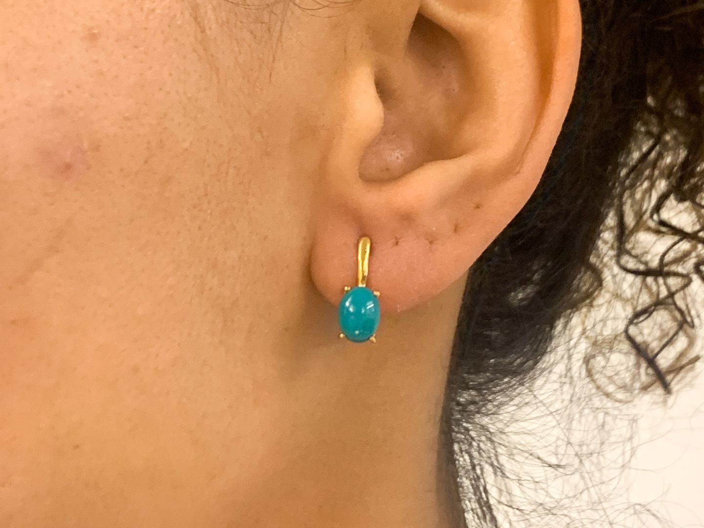 2828-E-nTUR: Gold Vermeil 18k Natural Turquoise